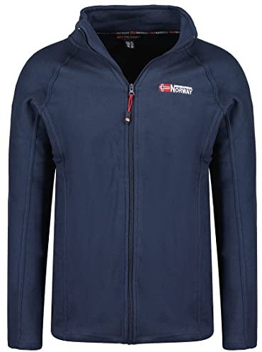 Geographical Norway Tug Men Full Zip - Jersey Hombre Polar Forro Cálido Cremlera Otoño Invierno Primavera - Chaqueta De Piel Manga Larga Suave Comodidad (Marino XL)