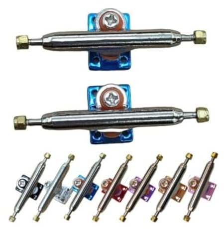LEEFAI Pro Fingerboard Trucks (Achsen) 32mm G3 Inverted Style- Pro Mini Finger Skateboard Truck with Single Axles and Pivot Cups-Baseplate Color (Blau, 32 mm)
