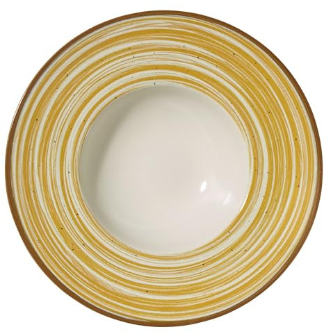 METRO Professional Madleen Lot de 6 assiettes à pâtes en grès Jaune 28 cm
