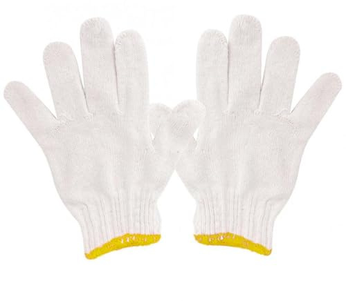 6 Paar leichte, dickere Baumwollhandschuhe, langlebige gestrickte Arbeitshandschuhe für Montage, Autoreparatur, Reinigung, Kochen
