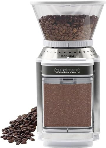 CUISINART Broyeur à café électrique à une touche automatique avec sélecteur de 18 positions, en acier inoxydable, DBM-8CRMP1, crème