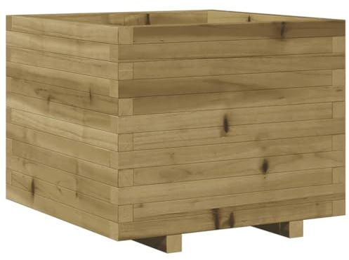 vidaXL Jardinière 60x60x49,5 cm Bois de pin imprégné, jardinière d'extérieur, bac à Fleurs, boîte à Plantes, jardinière de terrasse