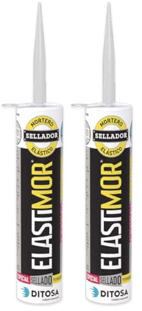 ELASTIMOR Malta flessibile impermeabile per riparazioni e stuccatura – Malta pronta all’uso per riparare crepe su muri, pietra e facciate – Interni ed esterni – Cartuccia da 310 ml