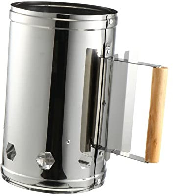 CAXUSD Schnellfeuer Kaminanzünder Holzkohle BBQ Grillanzünder Aus Metall Mit Holzgriff Hitzeschild Für Outdoor Grillen Garten Camping