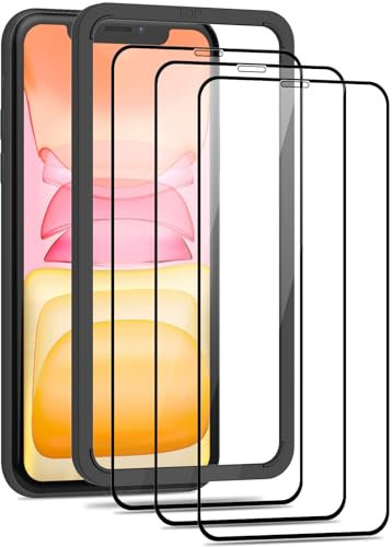 Beukei 3 Stück Panzer Schutz Glas für iPhone 11/iPhone XR mit Installationsrahmen, Tempered Glass,[9H Härte][HD Klare][Blasenfrei][Anti-Kratzen] Panzerfolie