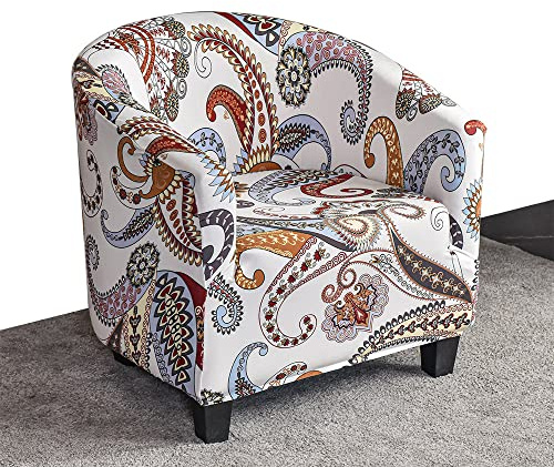 ZYANLING Stretch Armchair Slipcovers Tub Chair Cover for Armchairs Baroque Stretch Slipcover Sofa Cover Removable Washable Furniture Protector Covers for Club Tub Chairs (1 PCS,Paisley)