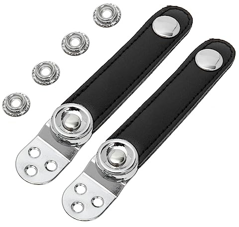 DRESSOOS Akkordeon Balgschnalle Doppel-lederriemen Aus Metall Für Akkordeon Faltenbalg Ersatz Mit Mittenabstand Schwarz Langlebig Und Praktisch