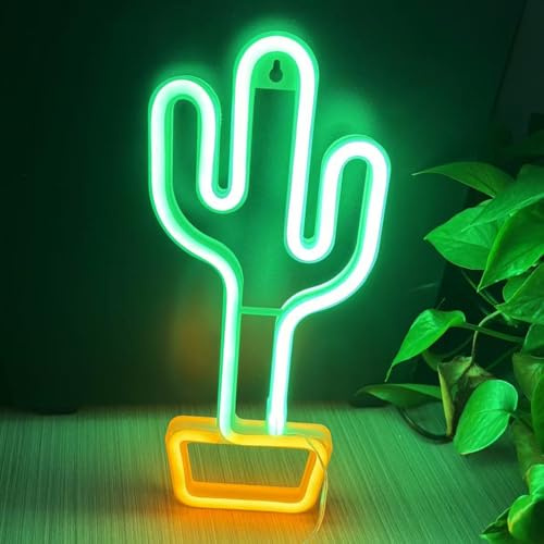 Kaktus-Neonschilder, Kaktus-Wanddeko-Lampe | grünes Kaktus-Neonlicht, LED-Schilder für die Inneneinrichtung