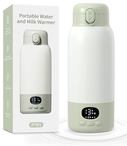 Lxlu Tragbarer Flaschenwärmer Baby für unterwegs, Muttermilch & Wasser, 500ml Kapazität, Schnellaufheizung, Präzise Temperatursteuerung – Ideal für Reise, Auto & Im Freien