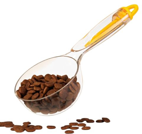 Generisch Cat Food Scoop - Nourriture pour chien - Verre doseur avec clip de sac - Mesure longue durée avec un délicieux récipient humide - Pour une mesure précise