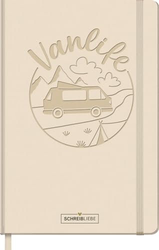 Korsch Verlag Reisetagebuch-Vanlife - Notizbuch vegan - Tagebuch für 35 Touren, zum Ausfüllen, mit Lesebändchen - 13 cm x 19 cm - SchreibLiebe