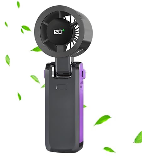 Generico Ventilatore Ricaricabile - Ventilatore Ricaricabile USB | Autonomia Prolungata, Display Digitale e Leggero per Costruzioni Casa Palestra Studio Viaggi