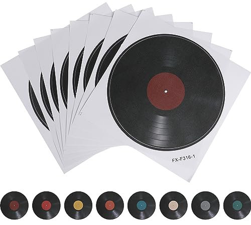 NUOBESTY 8Stücke Retro Stil Vinyl Schallplatten Wandaufkleber PVC Wanddekoration für Wohnzimmer Schlafzimmer Bar Ktv Farbige Musik Deko für Partys und Events