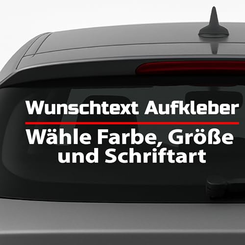 Auto Aufkleber selbst gestalten Wunschtext – Buchstaben Sticker personalisiert – Vinyl wetterfest für Auto, Motorrad, Boot, Fenster, Türen, Wände