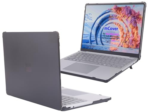 mCover case ONLY Compatible for 2025+ 13 Microsoft Surface Laptop 13 Windows PC (Model# 2095) with Snapdragon CPU & Copilot+ (NOT Fitting Other Surface Laptop) - Black