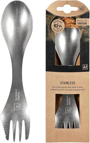 Sporks Stainless Steel (18/8) Camping Spork, Unbreakable Fork Spoon Knife Set - Sporks Reusable Camping Utensils, Durable & Lightweight Metal Spork, Outdoor Hiking Survival Gear