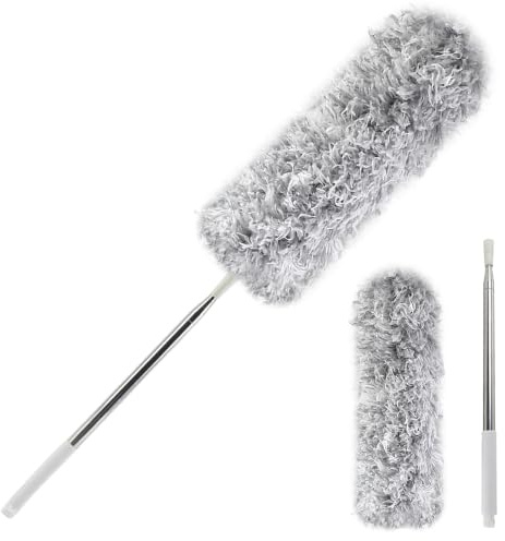 Plumero Telescopico Extensible, Plumero Atrapapolvo hasta 248 cm | Plumeros de Limpieza, Palo Extensible Limpieza, Lavable de Microfibra, para Ventanas Persianas Muebles Coches