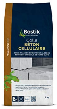 Colle à Béton Cellulaire Bostik - Sac 5 Kg Blanc
