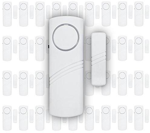Adapter Universe Türalarm Fensteralarm Alarmanlage 90dB Schalldruck Sirene Einbruchschutz System passend für Indoor Haus Wohnung 36 Stück