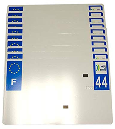 PLAQUE IMMAT. TIFLEX PREPERCEE BLANCHE 210X130 SIV - DEPT 06 - ALPES MARITIMES (X10)