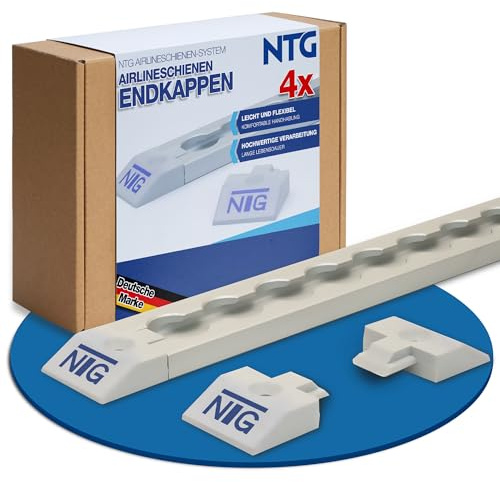 NTG Endkappen für Airlineschienen 4er-Set eckig - Kunststoff Einsteckkappen | stabile Verbindungen Zurrschienen-Zubehör - ideal für Transport und Lagerung - Ladungssicherung LKW Anhänger Kfz