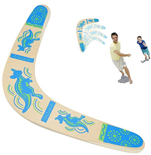 JINSION Boomerang V Shaped Outdoor, Boomerang für Kinder, Flatloop Bummerang, Boomerang Anfänger, Return Flying Boomerang Wooden Toy Geschenke für Outdoor Sport Toys Kinder Erwachsene Spiele im Freien