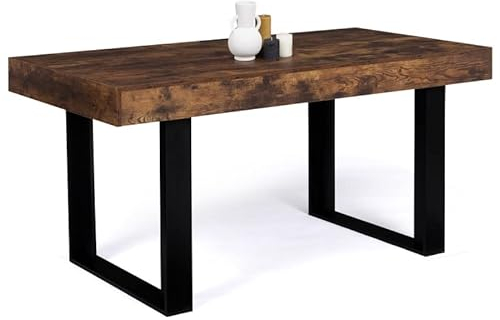 IDMarket - Esstisch, rechteckig, Phoenix, 6 Personen, Holz, Antik-Optik, Schwarz, 160 cm