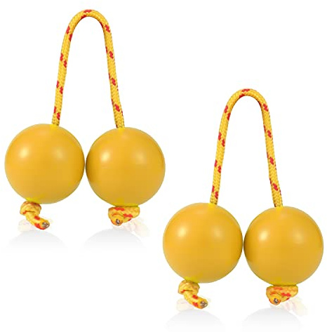 2 Paia di Kashaka Strumento, Kashaka Shaker Instrument Africano Aslatuas Rhythmic Ball Classico Percussioni Manuali per Bambini Adulti Matrimoni Feste Lezioni Musicali (Giallo)