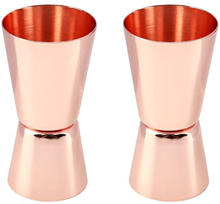 HEVSTIL Double Jigger,Rose Gold Stainless Steel Cocktail Measure Bar Alcohol Measuring Tools for Bartending Cocktails,0.5 Oz & 1 Oz Jigger