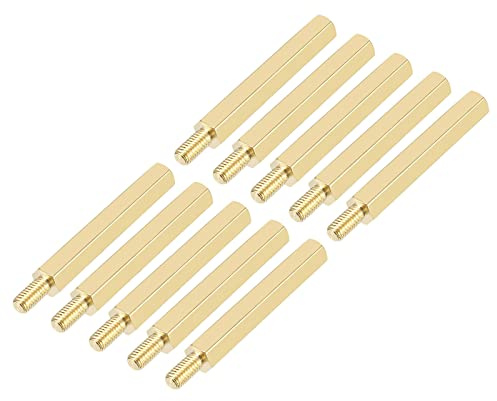 YOKIVE 40Stk Messing Sechseck Gewinde Abstandshalter Sechskant Abstandshalter mit Weiblich und Stecker Gewinde | Befestigung Hauptplatine Ideal für Elektronikindustrie (M3 30+6mm)
