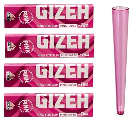 4x All Pink King Size Slim Papier + Tips