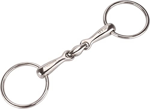 Equinate Wassertrense Edelstahl 16mm doppelt gebrochen 11,5cm - Anatomisch geformtes maulfreundliches Gebiss mit sanfter Einwirkung - Lasergravierte Größenangabe