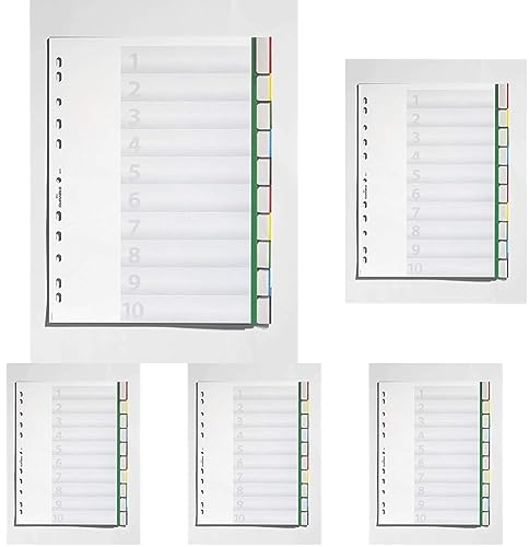 Durable Ordnerregister, aus Hartfolie, Tabe blanko, für A4, 10 Blatt, grün, 622105 (Packung mit 5)