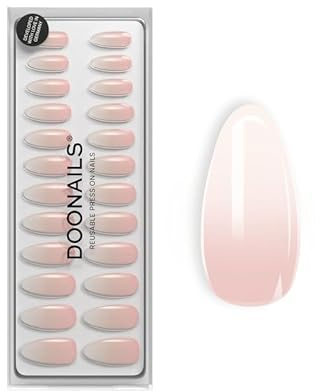 DOONAILS Soft Gel Press On Nails 30er Set Babyboomer Almond Form Ombre Nägel zum Aufkleben Full Cover in Salonqualität Fake nails soft gel Medium Natürliches & angenehmes Tragegefühl