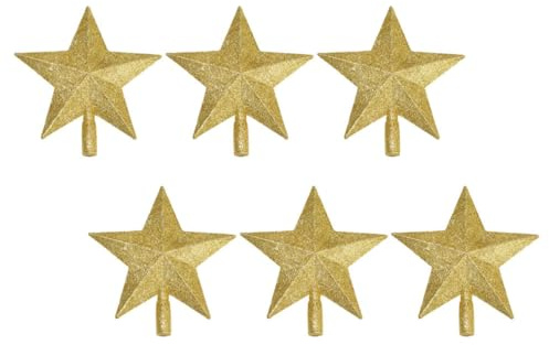 Cabilock 6pezzi Stelline Decorative Natalizie Stelle di Natale Decorazioni Natalizie Puntale Stella Albero di Natale Decorazione Forma di Stella per Albero di Accessorio Fotografico