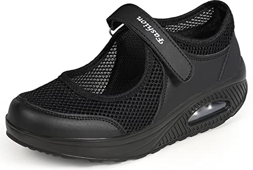 Dinint Chaussures orthopédiques pour Femmes，Mode Compensées Mary Janes pour Femme,Chaussures De Marche AntidéRapantes à Coussin d'air Femmes Minceur Chaussures LéGèRes RespirantesTaille 35-42eu