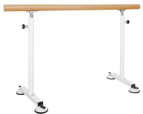 Ballettstange Mobile Ballettstange für den Haushalt, Griff aus Stahl und Massivholz mit Vier Saugnäpfen, Tragfähigkeit 500 kg (weiß, 2,5 m/8,2 ft)