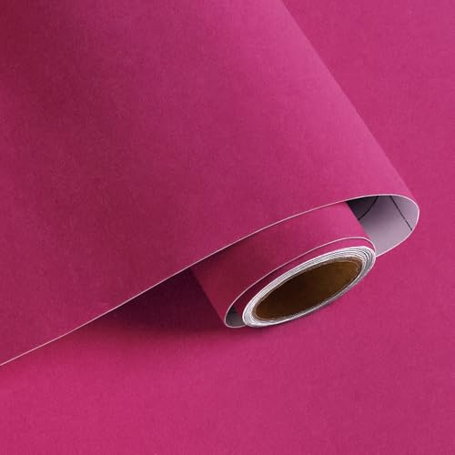 VaryPaper Tapete Samtstoff Pink Selbstklebende Filzfolie 40cmx200cm Klebefolie Möbel Velours Rückseite Selbstklebende Folie Innenraum Kleber Filz Klebefolie Schrank Schmuckschatulle Kommode