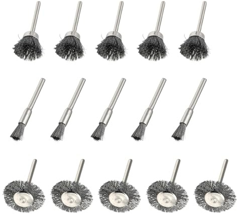 75 Piezas Cepillo de Alambre Para Taladro, Mini Cepillo de Alambre, 3mm Cepillo Taladro Metalico Accesorios de Pulido Con Vástago, Para Limpieza de Pintura, Limpiar El Oxido