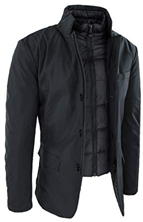 Elegante giubbotto piumino uomo sartoriale slim fit invernale con gilet interno