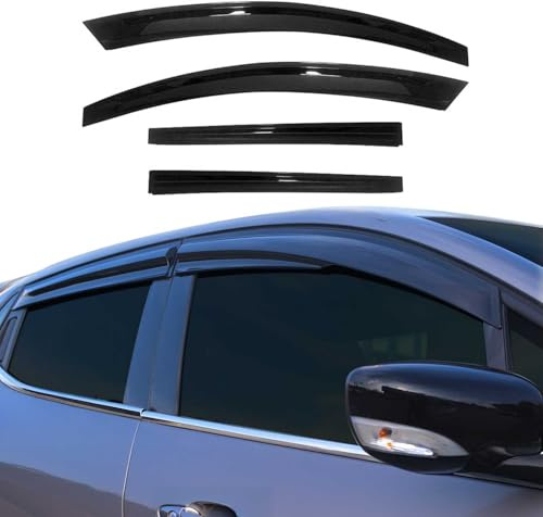 4 deflectores de viento y lluvia compatibles con Hyundai i20 2020-2024, acrílico oscuro