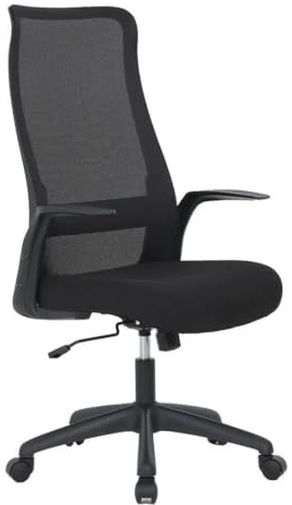 SHIITO | Silla de Oficina | Ergonómica con Rejilla y tapizada en Tela de Color Negro | Modelo Mar