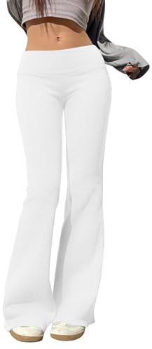Pantaloni Yoga Donna a Vita Bassa Zampa di Elephant Bootcut Controllo della Pancia con Tasche Pantaloni Flare Leggings Pantaloni per Pilates Corsa Lavoro Casual Fitness Gym Jogging