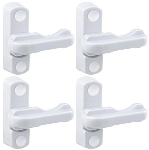 4 Pack Window Jammer Locks Extra Security Sash Jammers Blocker Anti Theft Home Latch for PVC/uPVC Bathroom Balcony Windows and Doors, White