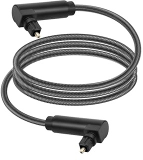 YANBORONSON Câble Audio Optique Toslink Double 90 Degrés, Rotation 360 Degrés Mâle, pour Barre de Son, Home Cinéma, TV 2M