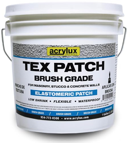 Acrylux Elastomeric Patch for Stucco and Concrete - Textured & Smooth Patching Compounds - Fills Cracks, Holes, and Imperfections in Masonry, Stucco, Wood (Textured Brush Grade)