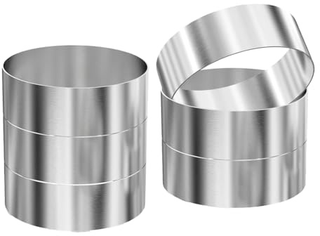 Pesfehhy 6 Piezas Anillos para Pan Hamburguesa, Molde para Hamburguesas, Moldes Anillo Grandes 4 Pulgadas para Cocinar, Anillos Cocina para Huevos, Panecillos, Panqueques