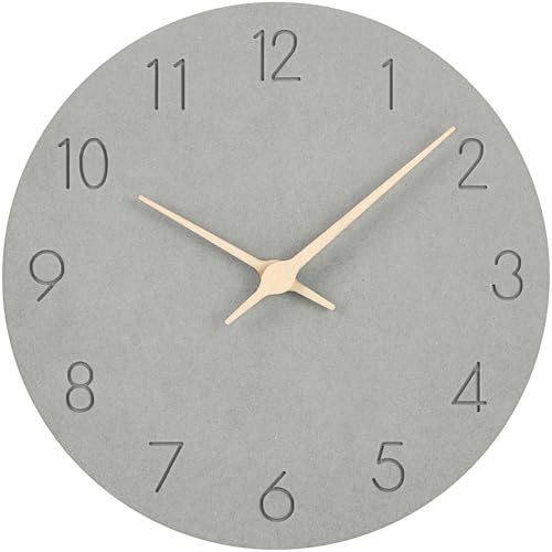 Warminn MDF Holz Wanduhr Ohne TickgeräUsche Lautlos Modern 25cm Quarz Groß Batterie Betriebene Wanduhr Einfach zu Lesen für Zimmer Zuhause KüChe Schlafzimmer BüRo Schule