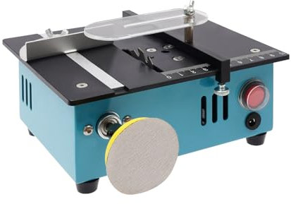 Mini sega circolare portatile da 96 W, in metallo con 4 lame per sega, sega da tavolo elettrica regolabile con velocità a 7 marce, multifunzione, piccola sega da tavolo con 2 interruttori separati