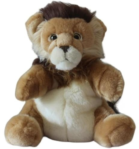 MZICXV Simulation Kleiner Löwe Handpuppe Spielzeug Eltern-Spiel Frühe Bildung Requisiten Tier Bauchredner Plüschtier Weich und niedlich 's Begleiter Geschenk